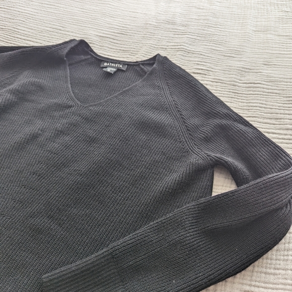 Athleta Hanover wool blend Sweater black XS - Picture 4 of 8